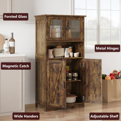Harriet Kitchen Storage Pantry Cupboard - Rustic Brown