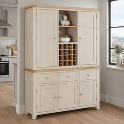 Briley Dove Grey Painted Triple Kitchen Larder Pantry Cupboard