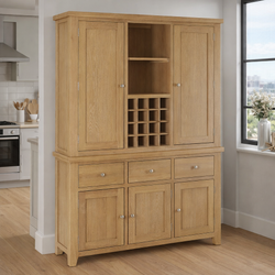 Delphine Whitewash Oak Triple Kitchen Larder Pantry Cupboard