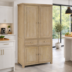 Kerensa Whitewash Oak Double Kitchen Larder Pantry Cupboard