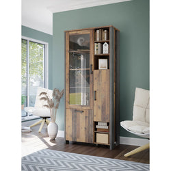 Ezran Larder Cupboard - Vintage/Dark Grey