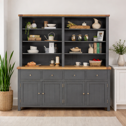 Maleah Kitchen Storage Pantry Cupboard - Slate Grey