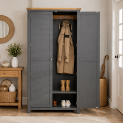 Malaya Kitchen Storage Pantry Hallway Cupboard - Slate Grey