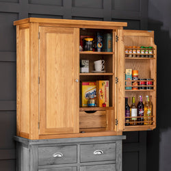 Mcnelly Kitchen Storage Pantry Cupboard Top - Oak