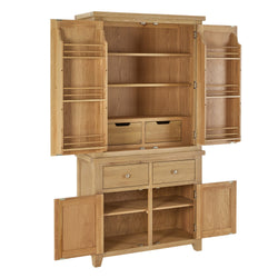 Ashford Whitewash Oak Double Kitchen Larder Pantry Cupboard