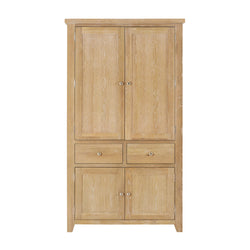Kerensa Whitewash Oak Double Kitchen Larder Pantry Cupboard