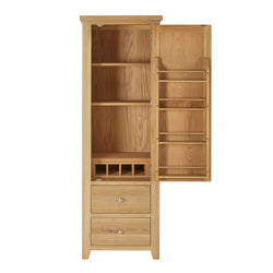 Caldina Whitewash Oak Single Kitchen Larder Pantry Cupboard