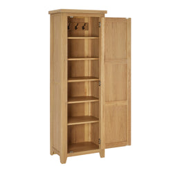 Harvill Whitewash Oak Single Shaker Linen Storage Cupboard