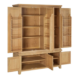Elenna Whitewash Oak Large Triple Kitchen Larder Pantry Cupboard
