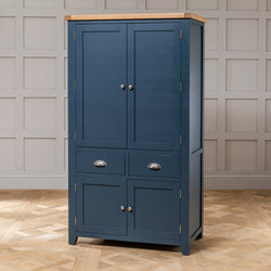 Abdel Kitchen Storage Pantry Cupboard - Dark Blue - SOLID OAK & SOLID PINE
