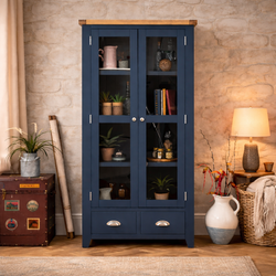 Gunnar Kitchen Storage Display Cupboard - Dark Blue
