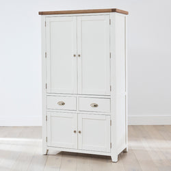 Abdel Kitchen Storage Pantry Cupboard - White - SOLID OAK & SOLID PINE