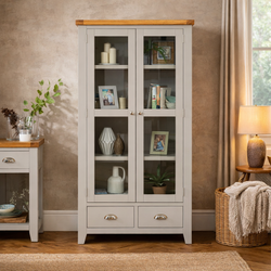 Gunnar Kitchen Storage Display Cupboard - Grey