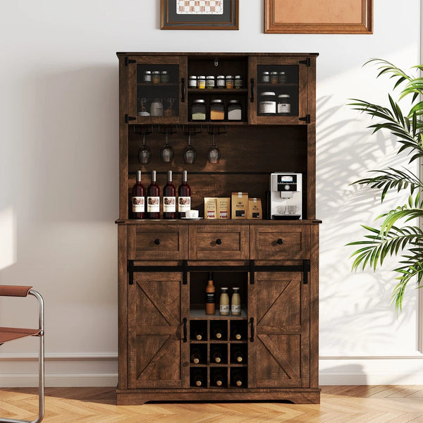 Saimon Pantry Cupboard - Brown - Larders Direct