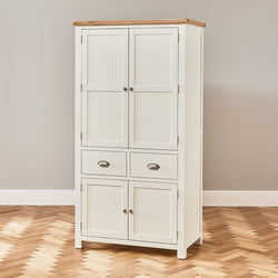 Abdel Kitchen Storage Pantry Cupboard - Cream - SOLID OAK & HARDWOOD