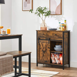 Iva Larder Cupboard - Rustic Brown/Black