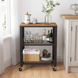 Iba Kitchen Storage Trolley - Rustic Brown/Black