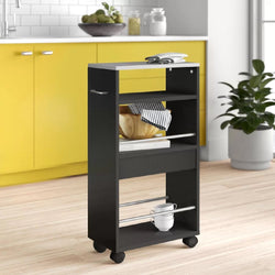 Molly Kitchen Storage Trolley - Black