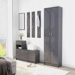 Evelina Larder Cupboard - Grey High Gloss