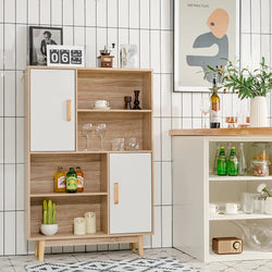 Charlie Larder Cupboard - White/Natural