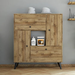 Annela Kitchen Storage Pantry Cupboard - Walnut