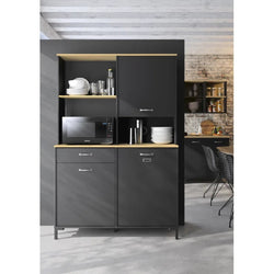 Imani Pantry Cupboard - Black/Brown