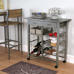 Brito Kitchen Storage Trolley - Grey