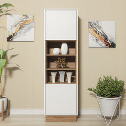 Liam Larder Cupboard - White/Oak