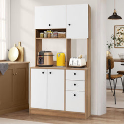 Raya Pantry Cupboard - White/Brown