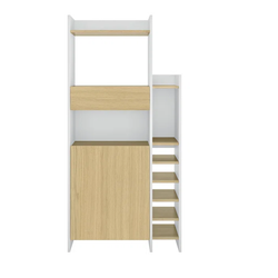 Taifa Kitchen Storage Pantry Cupboard - Light Oak/White