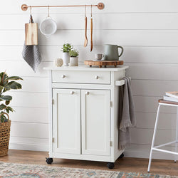 Quinn Kitchen Storage Trolley - Rustic White