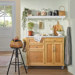 Jude Kitchen Storage Trolley - Bamboo