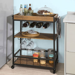 Arthur Kitchen Storage Trolley - Brown/Black