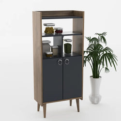 Gascon Kitchen Storage Cupboard - Anthracite/Walnut