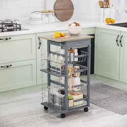 Rohan Kitchen Storage Trolley - Grey