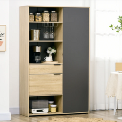 Luz Pantry Cupboard - Natural/Grey