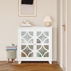 Zia Larder Cupboard - White with Arc Pattern