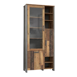 Ezra Larder Cupboard - Vintage/Dark Grey