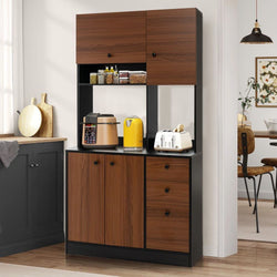 Raya Pantry Cupboard - Brown/Black