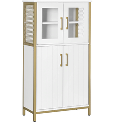Hazy Kitchen Storage Cupboard - White/Gold
