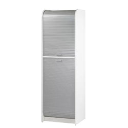 Skyler Pantry Cupboard - White/Aluminum