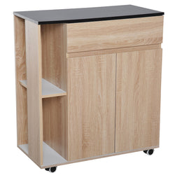 Zimmer Kitchen Storage Trolley - Oak/Black