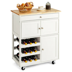 Harwood Kitchen Storage Trolley - White