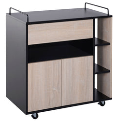 Jovie Kitchen Storage Trolley - Black/Oak