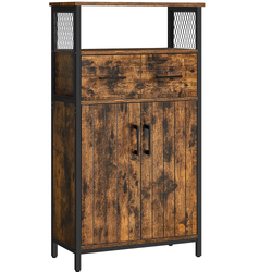 Evika Kitchen Storage Cupboard - Rustic/Black