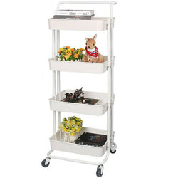 Velda Kitchen Storage Trolley - 4 Tier White