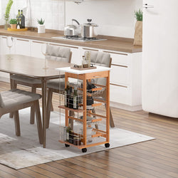 Rohan Kitchen Storage Trolley - Brown