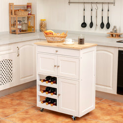 Harwood Kitchen Storage Trolley - White