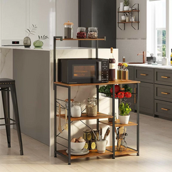 Warwick Kitchen Storage Trolley - Rustic Walnut