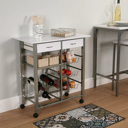 Brito Kitchen Storage Trolley - White